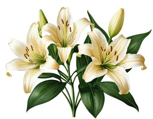 Fototapeta premium Elegant Cream Lilies Bouquet