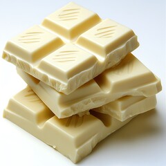 Delicious stack of white chocolate bars ready for consumption and enjoyment