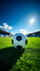 Fototapeta premium soccer ball on green grass