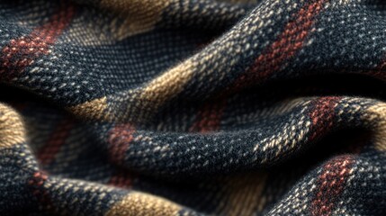 Fototapeta premium Close-up of a Textured Plaid Fabric