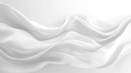 Elegant White Silk Drapery: A Study in Smooth Curves and Soft Light