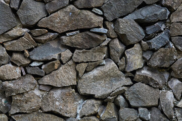 Close up Macro Shot of Textured Stone Wall Showcasing Rugged Surface and Subtle Color Variations