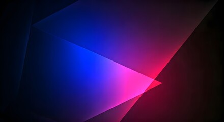 Abstract background with layered triangles in vivid neon hues, AI Generated