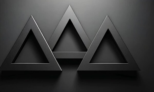 Dark, geometric design with three overlapping triangles