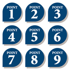 イラスト素材：数字アイコン１～９セット	