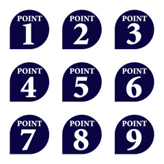 Fototapeta premium イラスト素材：数字アイコン１～９セット 