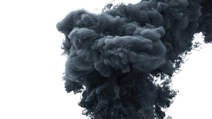 Dark Smoke Explosion on Black Background Captivating Visual of Thick, Swirling Smoke with Ample Texture, Perfect for Atmospheric and Dramatic Creative Projects