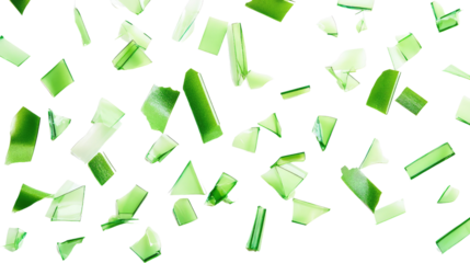 Vibrant Green Shards of Glass and Plastic Create a Dynamic Abstract Background for Creative Projects and Design Use in Nature Inspired Themes