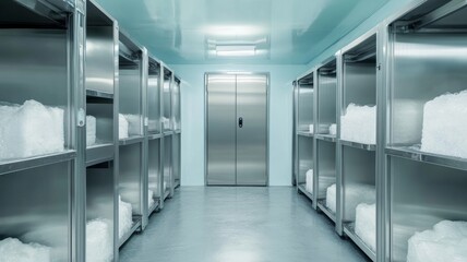 Fototapeta premium An industrial freezer. Generative AI