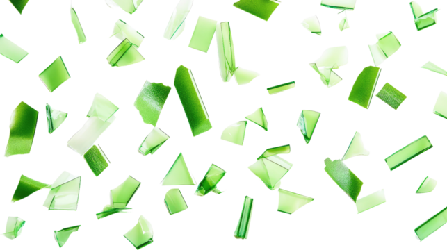 Vibrant Green Shards of Glass and Plastic Create a Dynamic Abstract Background for Creative Projects and Design Use in Nature Inspired Themes