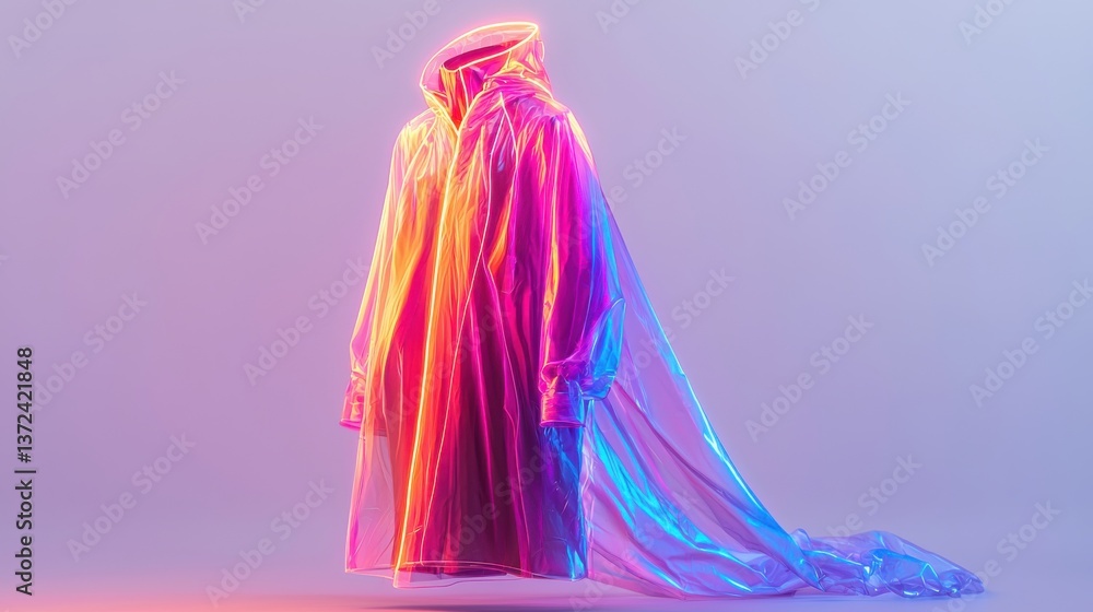 Poster A colorful, translucent digital cloak with a flowing design against a gradient background.