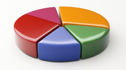 Obraz premium Annual business report with colorful pie charts illustrating revenue streams and market distribution.
