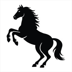 black Horse Silhouette design vector on white background