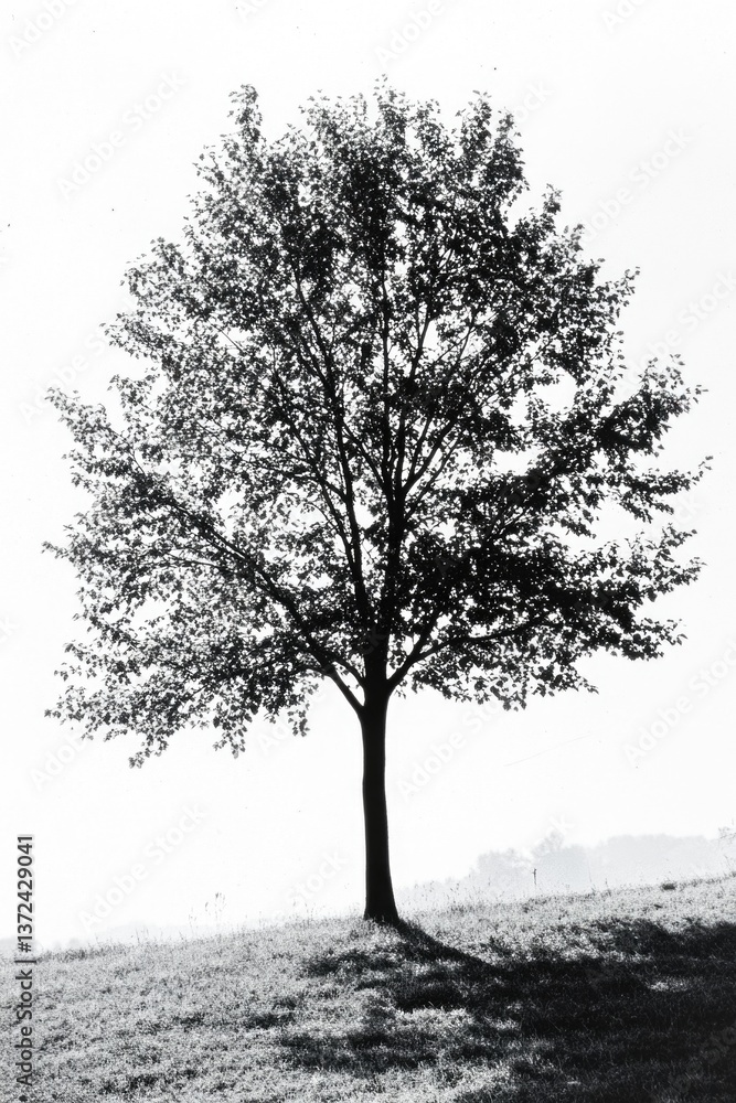 Poster an image of a tree with a clear backdrop, suitable for various applications.