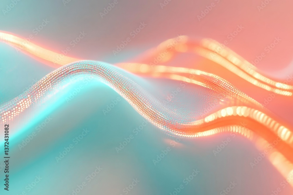 Poster vibrant flowing lines create a mesmerizing light display with soft color gradients