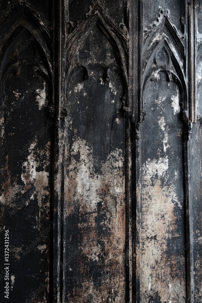 Poster an intricate backdrop showcasing a bold interplay of dark and light distressed features.