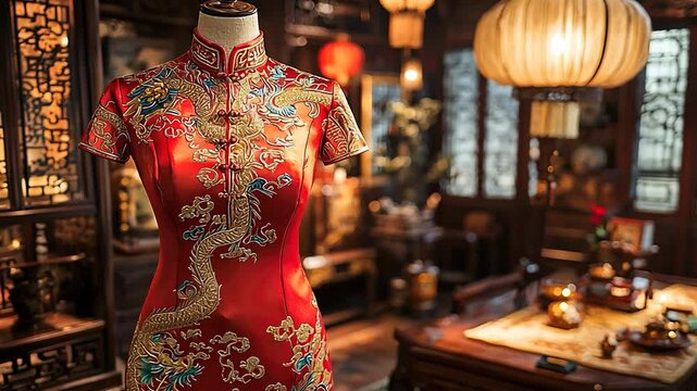 cheongsam with jade accents video chinese attire