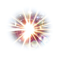 Obraz premium Transparent available sun shine spike lens flar white and transparent background