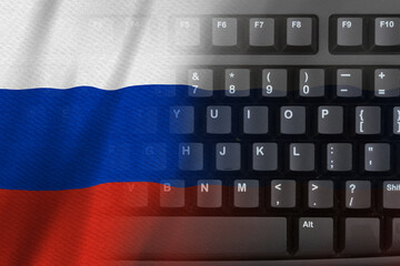Russian flag on a computer keyboard