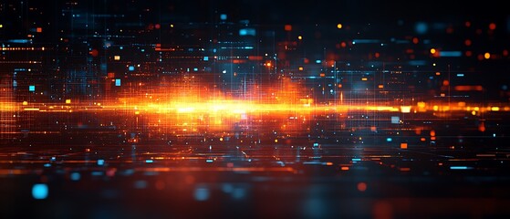 Obraz premium Abstract digital cityscape glow