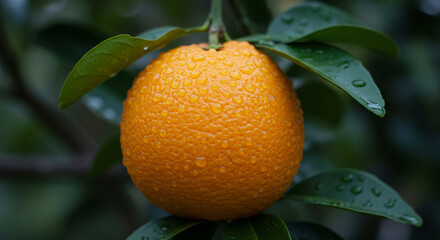 Orange with Water Droplets