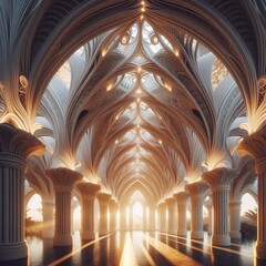 Fototapeta premium Morning artful architectural arcs overhead