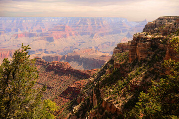 Hazy Sky Day At The Grand Canyon Arizona