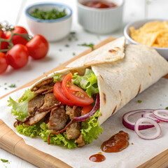 chicken and vegetable wrap sandwich