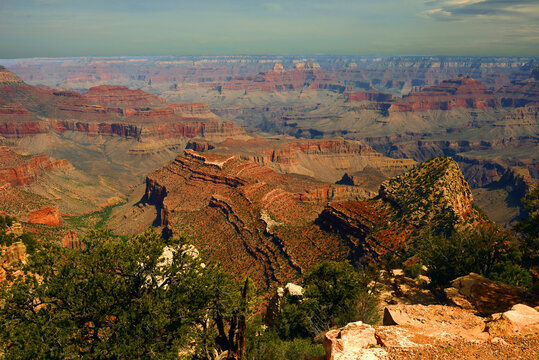 Hazy Sky Day At The Grand Canyon Arizona