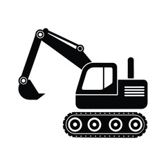 bulldozer excavator isolated on white