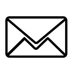 Mail envelope icon in simple line art style  