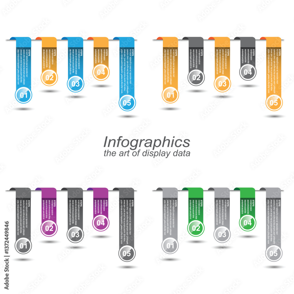 Poster collection infographic template for modern data visualization and ranking and statistics.