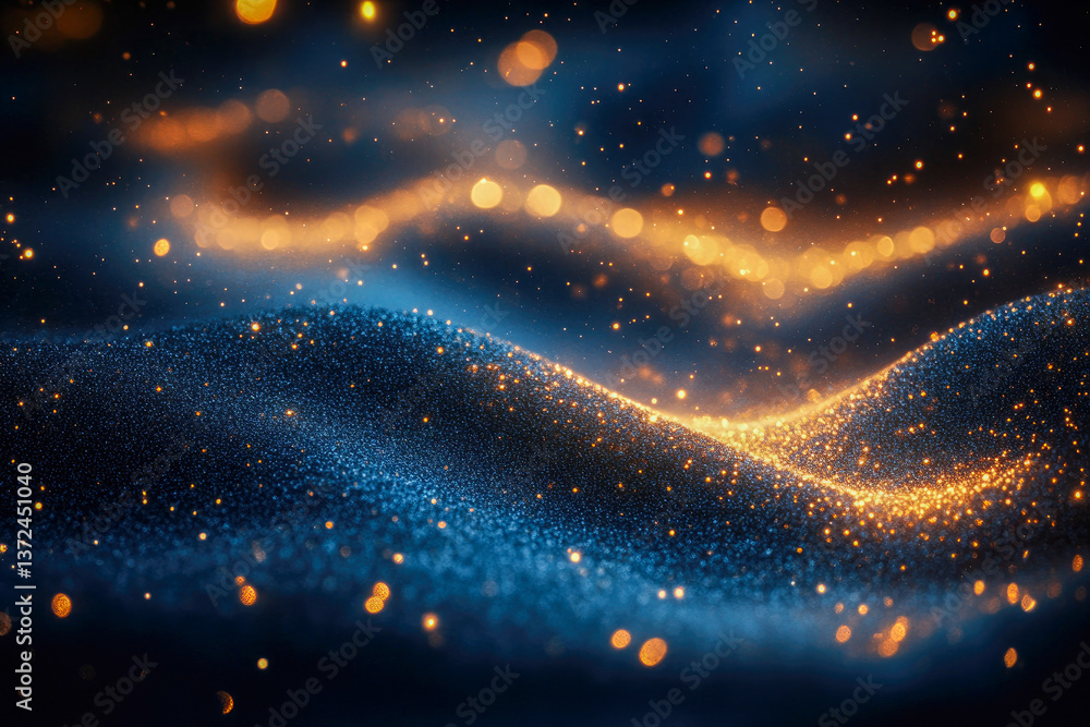 Poster a mesmerizing wave of shimmering light patterns evokes a sense of tranquility and fluid movement in 