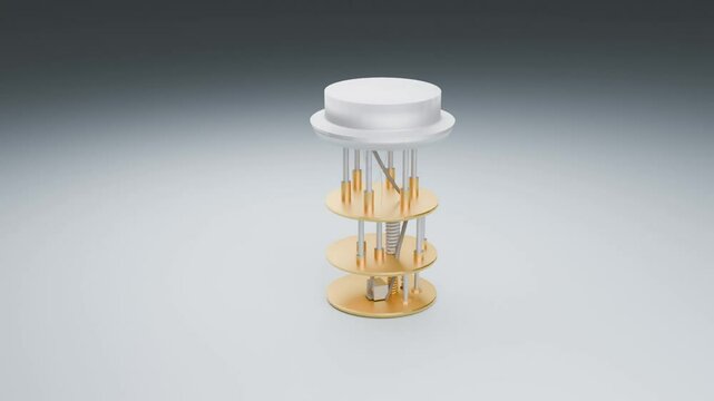 A 3D animation showing quantum computer can encode even more data at once using quantum bits, or qubits, in superposition