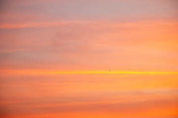 Beautiful , luxury soft gradient orange gold clouds and sunlight on the blue sky perfect for the background, take in evening,Twilight, Large size, high definition landscape photo