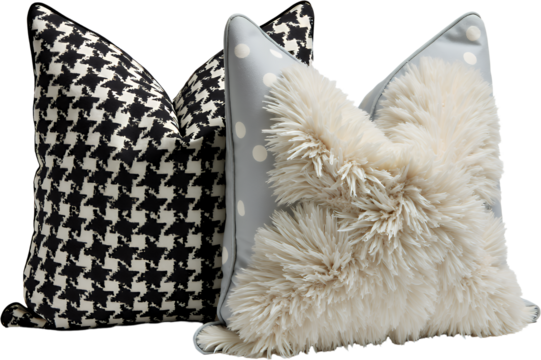 Houndstooth, Furry, Polka Dot Pillows, Modern Decor, transparent background