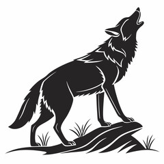 coyote sihouette black vecto