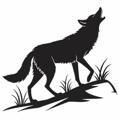 coyote sihouette black vecto