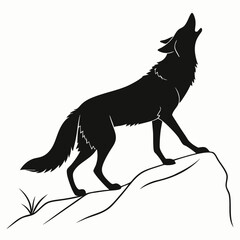 coyote sihouette black vecto