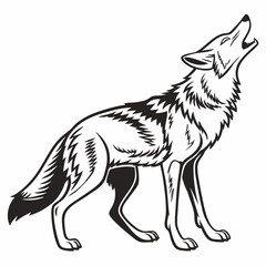 coyote sihouette black vecto