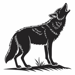 coyote sihouette black vecto
