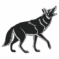 coyote sihouette black vecto