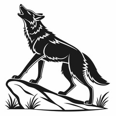 coyote sihouette black vecto