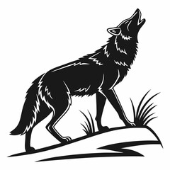 coyote sihouette black vecto