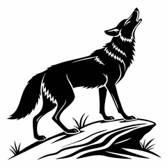 coyote sihouette black vecto
