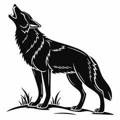 coyote sihouette black vecto