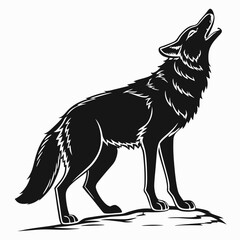 coyote sihouette black vecto