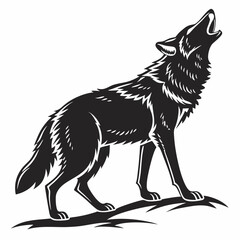 coyote sihouette black vecto