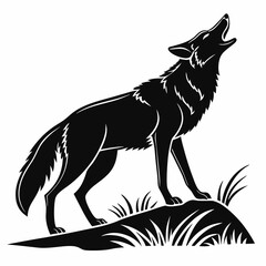 coyote sihouette black vecto