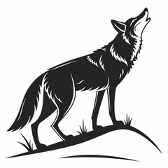 coyote sihouette black vecto